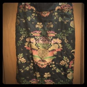 Vintage Skirt with Asian flower embroidery
